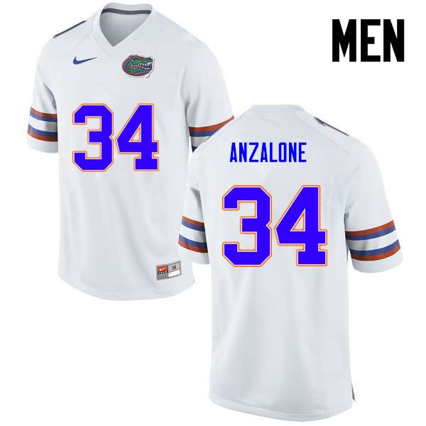 NCAA Florida Gators Alex Anzalone Men's #34 Nike White Stitched Authentic College Football Jersey RXG1764ZT